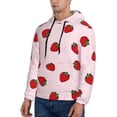 thumbnail image 2 of KLL Strawberry Print Mens Hoodie Long Sleeve Casual Pullover Hooded Sweatshirt Fashion Drawstring Hoodies with Pocket-4X-Large, 2 of 6