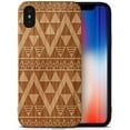 thumbnail image 1 of Case Yard Wooden Case Outside Soft TPU Silicone, Slim Fit Shockproof Wood Protective Phone Cover for Girls Boys Men and Women, Supports Wireless Charging Triangle Pattern Design case for iPhone-X, 1 of 7
