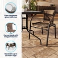 thumbnail image 5 of Flash Furniture 28'' Square Glass Metal Table with Dark Brown Rattan Edging and 2 Dark Brown Rattan Stack Chairs, 5 of 14