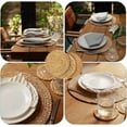 thumbnail image 4 of PandaTop Round Woven Placemats Set of 4, Natural Woven Table Mats, 7 Inch Rattan Placemats Wicker Placemats,Boho Braided Heat Resistant Outdoor Placemat for Party Wedding Decoration, 4 of 8