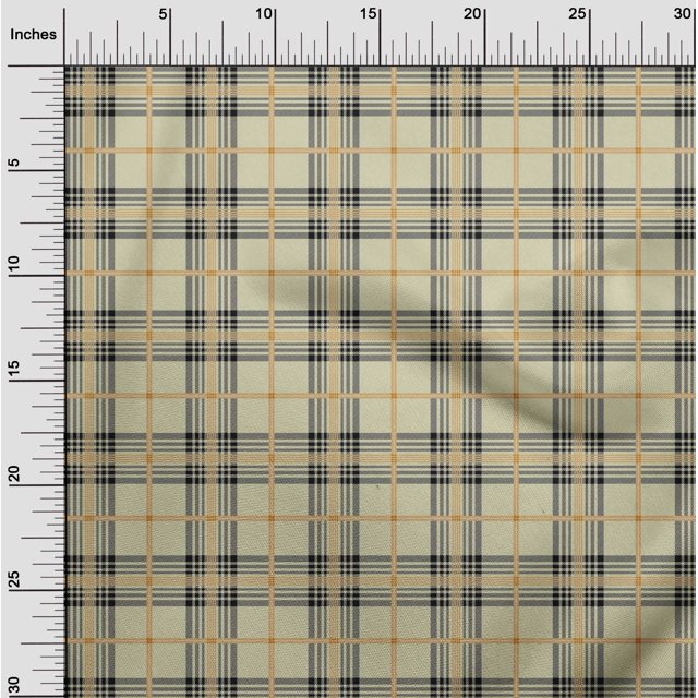 oneOone Cotton Poplin Fabric Tartan Check Decor Fabric Printed BTY 56 Inch Wide