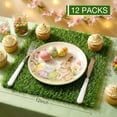thumbnail image 4 of 12 Pack Artificial Grass Square Mats 12x12 Fake Grass Placemats for Easter Table Centerpiece Realistic Synthetic Turf Patch for Football Golf Party Decor Pet Dog Potty Grass DIY Crafts, 4 of 10