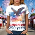 thumbnail image 6 of UngA 250 Anniversary USA Shirt Women American Falg Print Short Sleeve 250th Birthday Tops 1776-2026 4th July Freedom Womens Shirt (Sky Blue,XL), 6 of 8