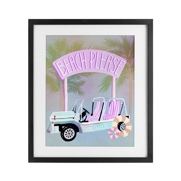 Stupell Industries Beach Please Summer Car Black Framed Print Under Glass, design by Ziwei Li, 16 x 13
