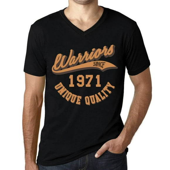 Men's Graphic T-Shirt V Neck Warriors Since 1971 53rd Birthday Anniversary 53 Year Old Gift 1971 Vintage Eco-Friendly Short Sleeve Novelty Tee