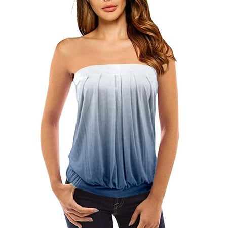 

Pianpianzi Dc Top Women Bras Small Cotton Stretch Tops Women Summer Top Casual Tube Top Printed Block Sleeveless Wrap Tube Top