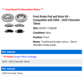 thumbnail image 2 of Front Brake Pad and Rotor Kit - Compatible with 2008 - 2020 Chevy Tahoe 2009 2010 2011 2012 2013 2014 2015 2016 2017 2018 2019, 2 of 2