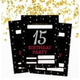 thumbnail image 2 of Darling Souvenir Black Birthday Invitation Card Printable Elegant Fill or Write In Blank Party Invites 28 Pcs 5 x 7 Inches, 2 of 5