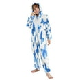 thumbnail image 5 of Soft Big Kids Onesie Pajamas Cozy Loose-Fit Jumpsuits for kids with Pockets for Christmas Lounge & Play Blue Butterfly Pattern, 5 of 8