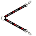 thumbnail image 1 of Buckle-Down Leash Splitter - Broken Heart MEH Black Red White - 1" Wide - 30" Length, 1 of 1