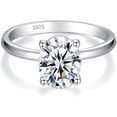 thumbnail image 3 of Anillo de compromiso con solitario de moissanita para mujer, anillos de compromiso para mujer, anillos de promesa de moissanita, 1 quilates, color D, claridad VVS1, alianza de boda de plata de ley 925, 3 of 5