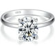 thumbnail image 3 of Anillo de compromiso con solitario de moissanita para mujer, anillos de compromiso para mujer, anillos de promesa de moissanita, 1 quilates, color D, claridad VVS1, alianza de boda de plata de ley 925, 3 of 5