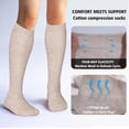 thumbnail image 3 of Calcetines de compresión LEVSOX de algodón de 20 a 30 mm Hg hasta la rodilla, 2 pares, 3 of 7