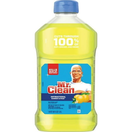 Mr. Clean Antibacterial Cleaner - Liquid - 45 fl oz (1.4 quart) - Summer Citrus, Lemon Scent - 6 / Carton - Yellow | Bundle of 5 Cartons
