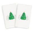 thumbnail image 2 of Linum Home Textiles Christmas Three Trees Embroidered Turkish Cotton Hand Towel - Set of 2, 2 of 7