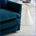 thumbnail image 2 of Modular U-Shaped Sectional Sofa with Reversible Chaise & Double Ottomans – Blue Chenille | Solid Wood Frame | Cushion Back, 2 of 10
