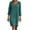 Blue, variant on Herrnalise Women’s Dresses Summer 2024 Fashion Cotton And Linen V-neck Loose Three Quarter Sleeve Solid Knee-High Dress S-2XL
