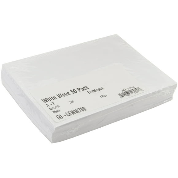 Leader Enveloppes A7 (5.25"X7.25") 50/pkg-Blanc