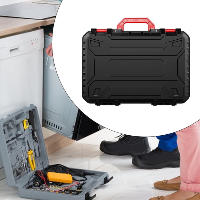 Caja de almacenamiento de herramientas perfecl con asa estuche de transporte rígido multiusos 428x303x131mm