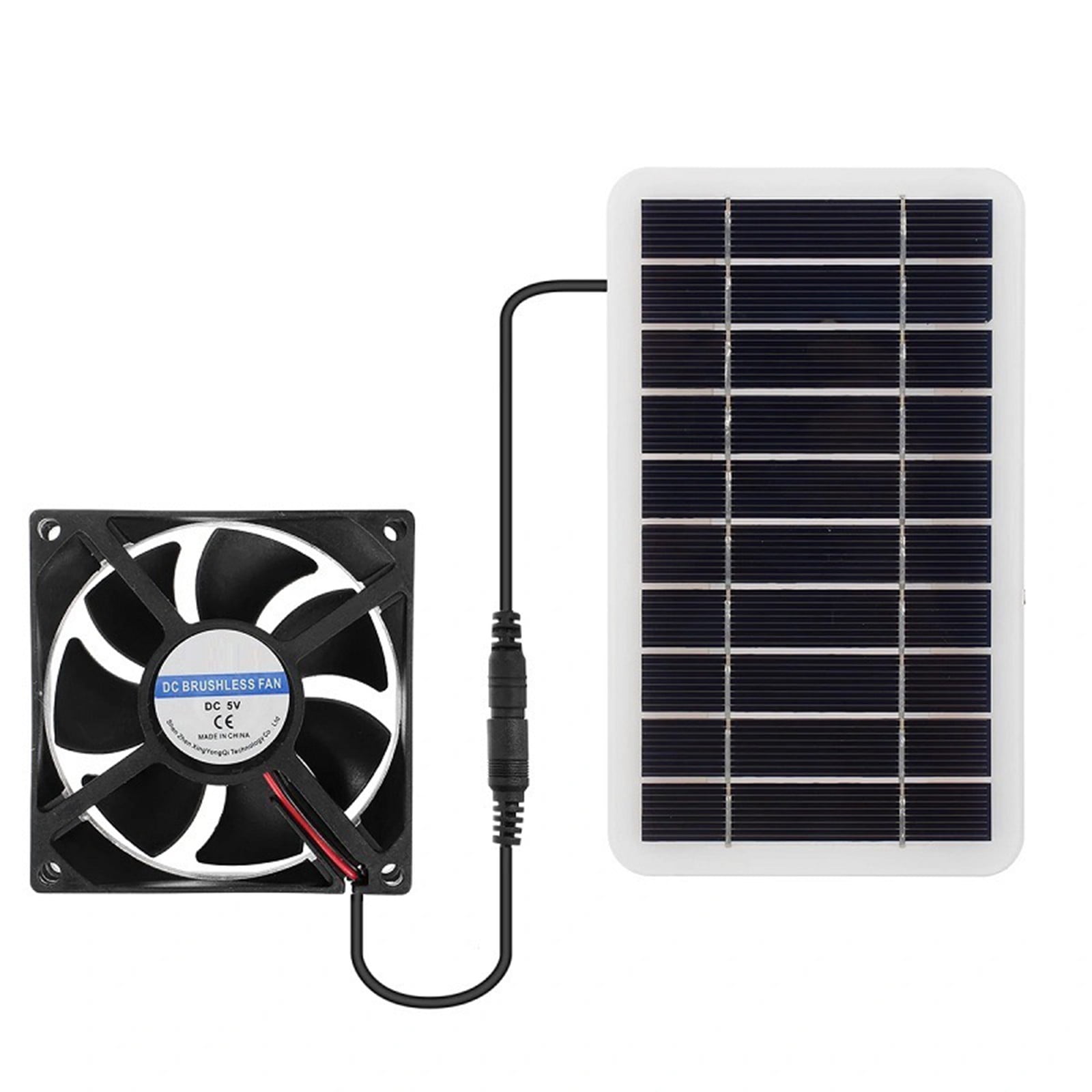 TFHENGQQ Solar Exhaust Fan 2W 5V Monocrystalline Silicon for Shed, Chicken Coop - Black