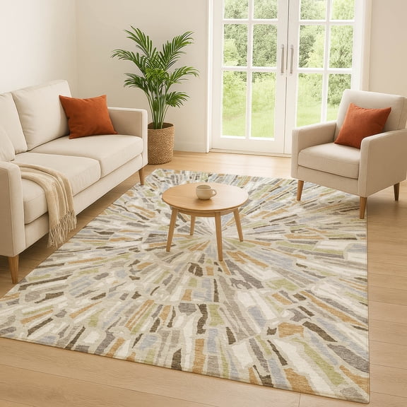 Addison Rugs Chantille Indoor/Outdoor Transitional Modern Beige Machine Washable Rectangle Rug, 10' x 14'