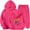 Hot Pink, variant on Tween Winter Girls Outfits Set Tracksuit With Print Hoodie Joggers Warm Kids