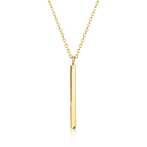 Ross-Simons Italian 10kt Yellow Gold Linear Bar Necklace, Women's, Adult