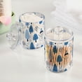 thumbnail image 2 of Yayeee 2 Pack Qtip Holder Bathroom Cotton Swab Canister with Lid Clear Dispenser Set, Simple Cartoon Snowmen, 2 of 6