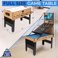 thumbnail image 2 of SereneLife 48" 6-in-1 Multi Game Table, Full-Size Indoor and Outdoor Arcade Sports Table with Pool, Air Hockey, Foosball, Basketball, Table Tennis, Dining Table, for Family, Kids, Adults, 2 of 7