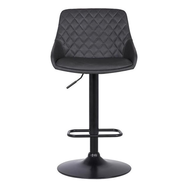 Armen Living Tabouret de Bar Moderne en Faux Cuir Réglable Noir et Gris