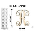 thumbnail image 2 of Unfinished Wood Monogram R Shape - Craft - up to 46" DIY 5" / 1/4", 2 of 3