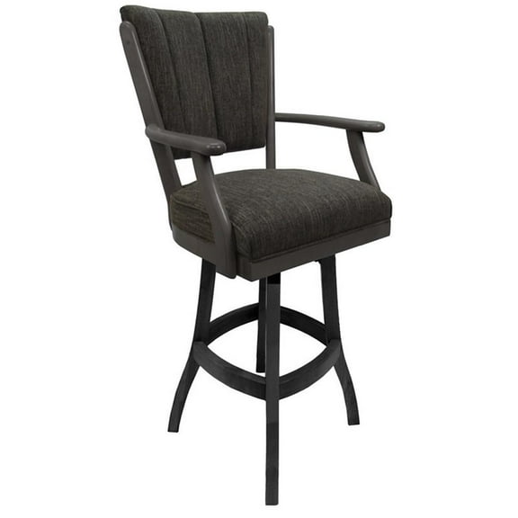 Classic Solid Wood Swivel Counter 26" Bar Stool with Arms