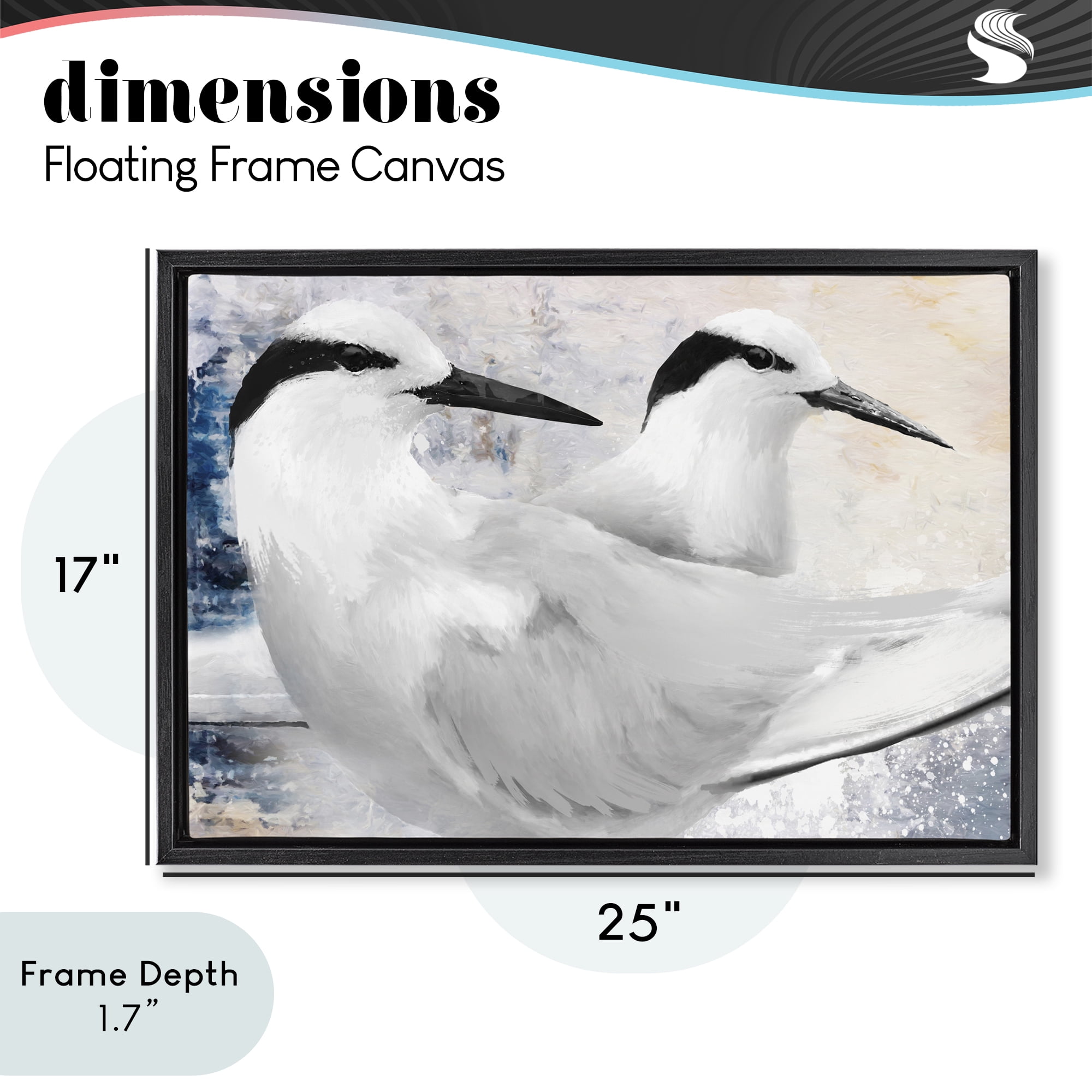 Stupell Industries Black Naped Tern Black Framed Floater Canvas Wall Art, design by Porter Hastings