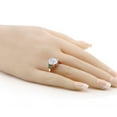 thumbnail image 3 of Gem Stone King 18K Rose Gold Plated Silver Green Nano Emerald Ring Set with Moissanite (5.40 Cttw) (Size 6), 3 of 4