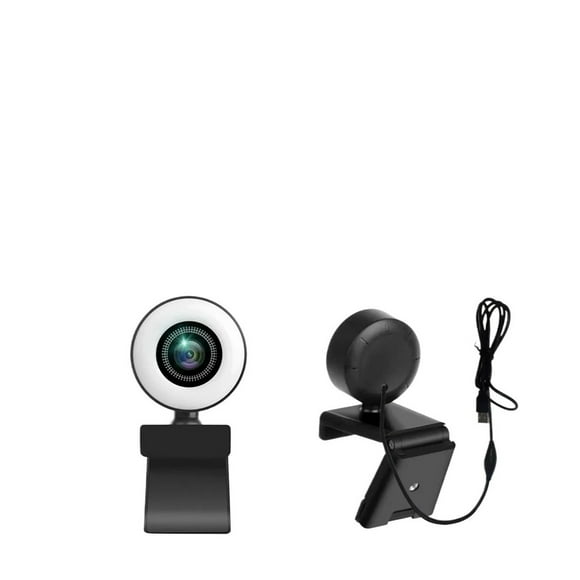 Caméra Web Contrôle de la Lumière Full HD 8MP Caméra Web PC Portable Diffusion en Direct Flexible avec Microphone, Facile à Installer
