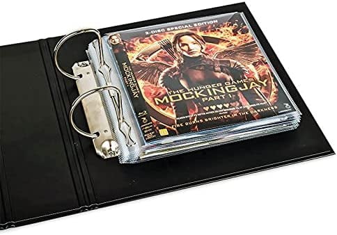 Djois® Blu-ray Storage Bundle Pack with 50 Protective Sleeves and 2 Black Binders (10265)