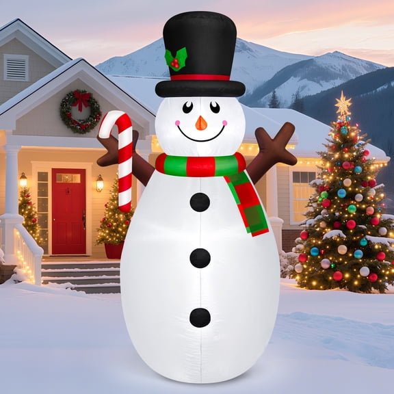 5FT Christmas Inflatables Snowman Outdoor Yard Decorations, Blow Up Cute Snow Man Built-in LEDs Xmas Frosty Winter Decor for Lawn Garden Holiday Party