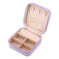 thumbnail image 3 of Unique Bargains Mini Jewelry Box for Women PU Leather Organizer with Zipper Light Purple, 3 of 7