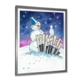 thumbnail image 2 of Designart Christmas Snowman With Cat Traditional Framed Wall Art, 2 of 4