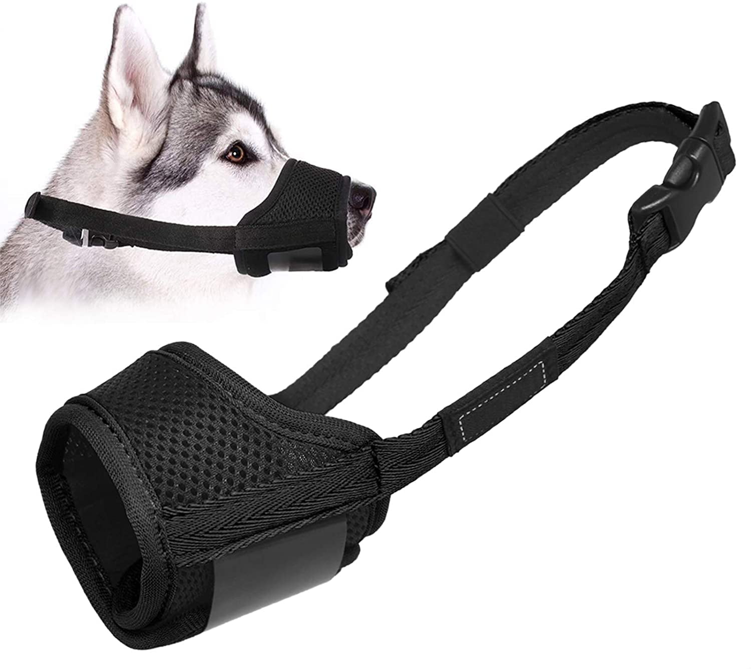 Adjustable and Breathable Chewing Lepark Dog Muzzle with Soft Fabric Padded to Prevent Biting Medium and Large Dogs for Small 