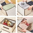 thumbnail image 3 of Storageboxes Set of 4 Foldable Storage Boxes with Lids, Collapsible Storage Bin with Handle, Storage Baskets Storage Containers Organizers for Toys, Clothes and Books (Khaki) Casewin, 3 of 9