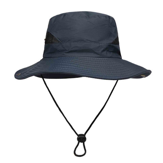 Chapeau de Soleil, Grand Bord pour Hommes Femmes, Chapeau Extérieur à Corde Réglable avec Bouton-Pression, Respirant Léger pour Randonnée Pêche Jardinage Voyage, Style Vintage, Protection Solaire UPF 50+