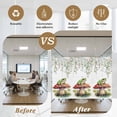 thumbnail image 5 of Mushroom Frogs Window Privacy Film, Spring Floral Summer Eucalyptus Leaves Static Cling UV Sun Blocking Heat Control Window Tint, Non-Adhesive One Way Windows Privacy Cover 17.7''x78.7'', 5 of 7