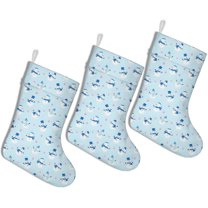 3 Pcs Christmas Stockings,Light Blue Christmas Snowman Pattern Stockings Christmas,14.8'' Xmas Stockings,Christmas Party Favors,Christmas Party Decorations,Christmas Stockings Personalized