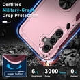 thumbnail image 2 of KOMI Compatible with Samsung Galaxy A16 5G Case with Screen Protector+Camera Lens Protector,Heavy Duty Full Body Phone Cover Built in Ring Holder Kickstand, 2025 Cute Pink, 2 of 5