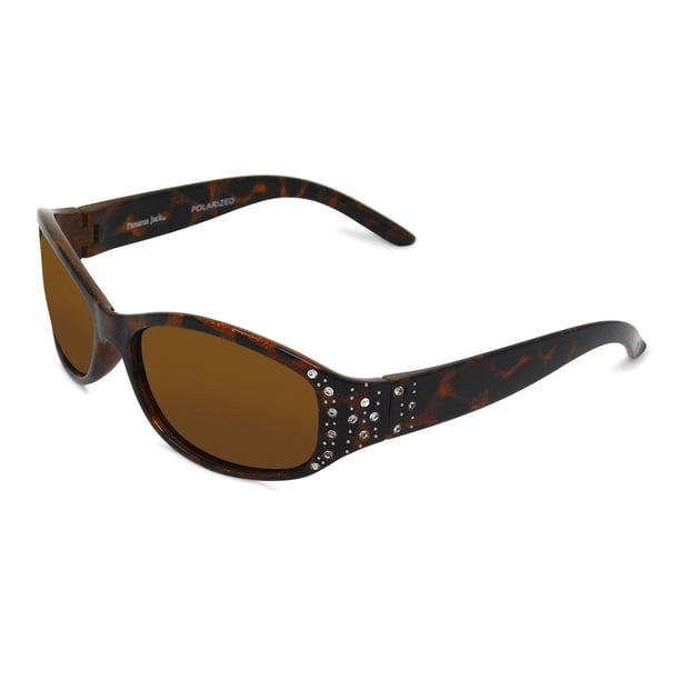 Panama Jack Polarized OvalShaped Rhinestone Sunglasses (Tort