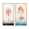 thumbnail image 2 of Designart "Impression of Solitude Minimal Watercolor Single Tree I" Landscape Trees Framed Wall Art Set Of 2 - Traditional Pink Framed Wall Art Set Of 2, 2 of 6
