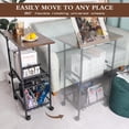 thumbnail image 5 of Industrial Kitchen Cart with Rustic Wood Top, Rolling Storage Utility Table, Black Metal Frame, Mesh Basket, Mobile Workstation with Wheels (23.6" D x 12.2" W x 33.1" H), 5 of 6