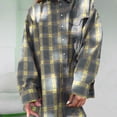 thumbnail image 4 of BLVB Plaid Shirts for Women Plaid Button Down Shirts Oversized Long Sleeve Casual Loose Blouse Top Jacket Fall Outfits, 4 of 7