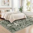 thumbnail image 2 of FairOnly 5'x7'Modern Non Slip Machine Washable Wild Tiger Printed Area Rug Stain Resistant Soft Foldable for Living Room Bedroom,Green, 2 of 7